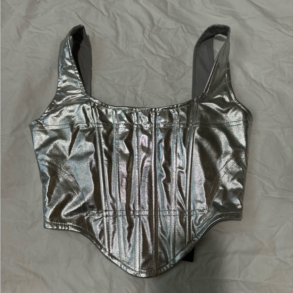 Metallic corset top